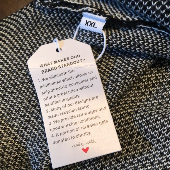 Made with ❤️ Comfy cross-front long sleeved tweed look sweater - Picture 8 of 10